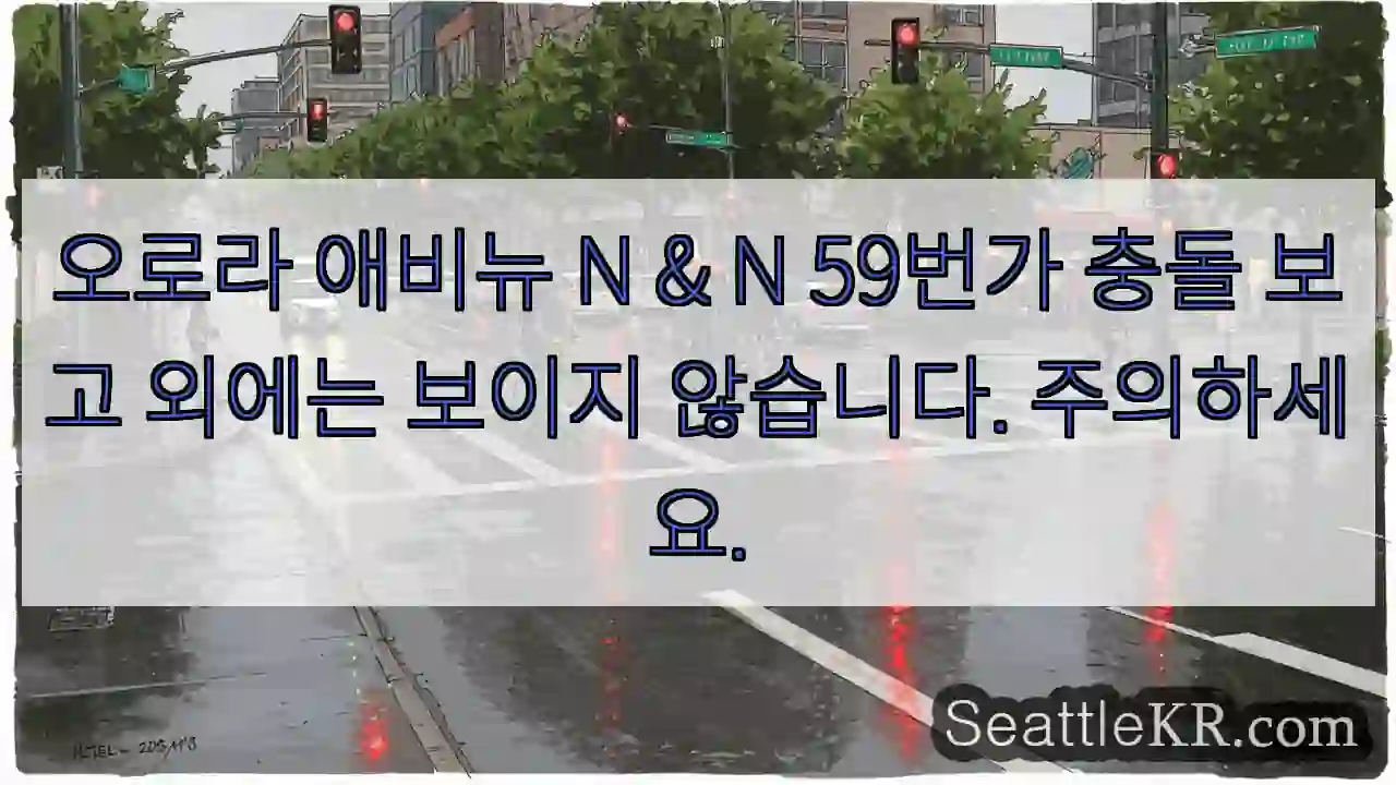 오로라 애비뉴 N & N 59번가 충돌 보고 외에는 보이지 않습니다. 주의하세요.