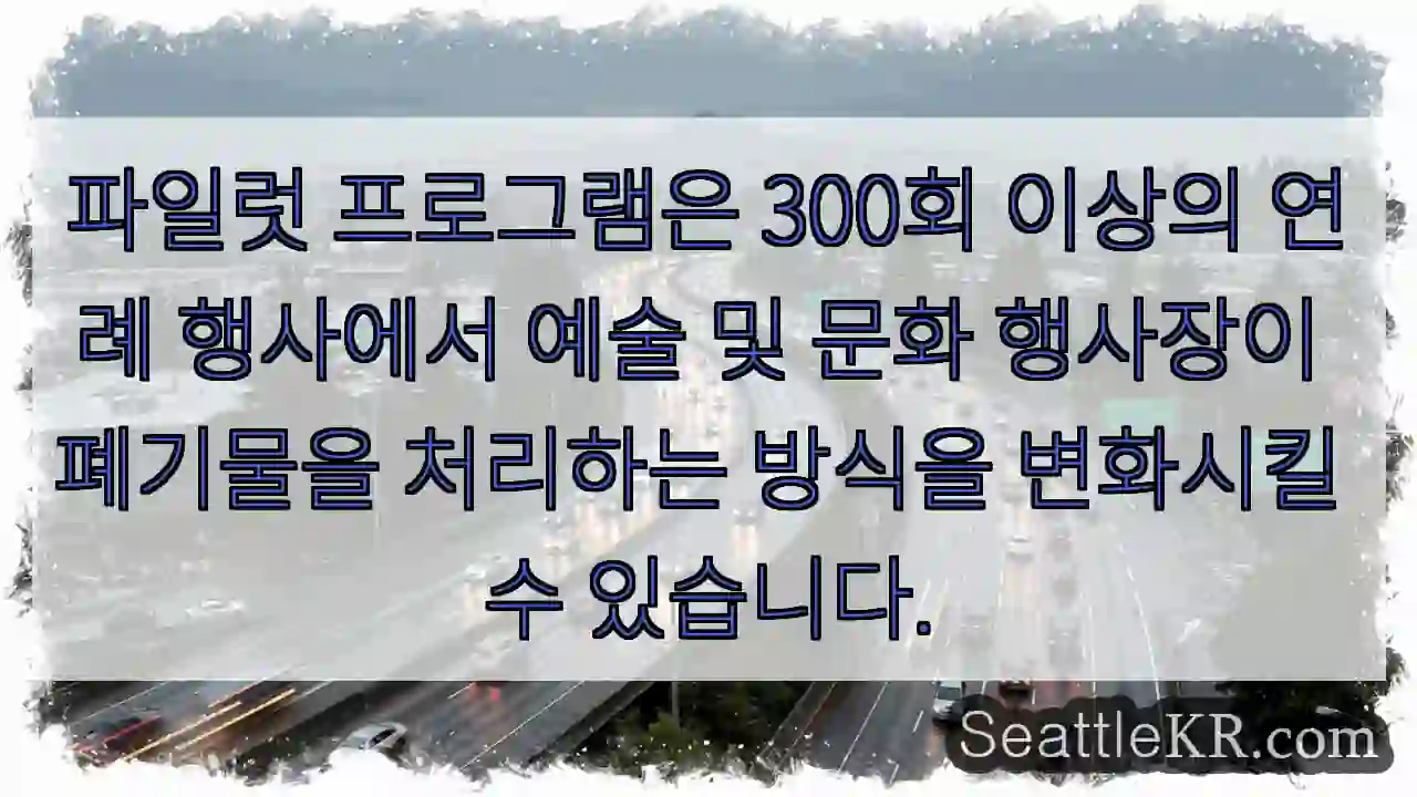 파일럿 프로그램은 300회 이상의 연례 행사에서 예술 및 문화 행사장이 폐기물을 처리하는