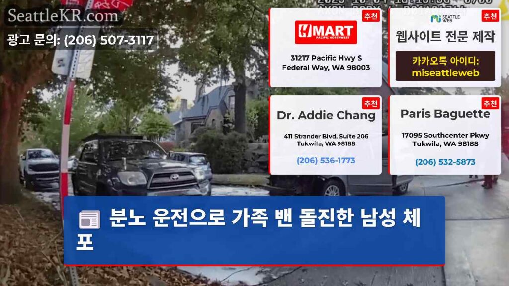 분노 운전으로 가족 밴 돌진한 남성 체포