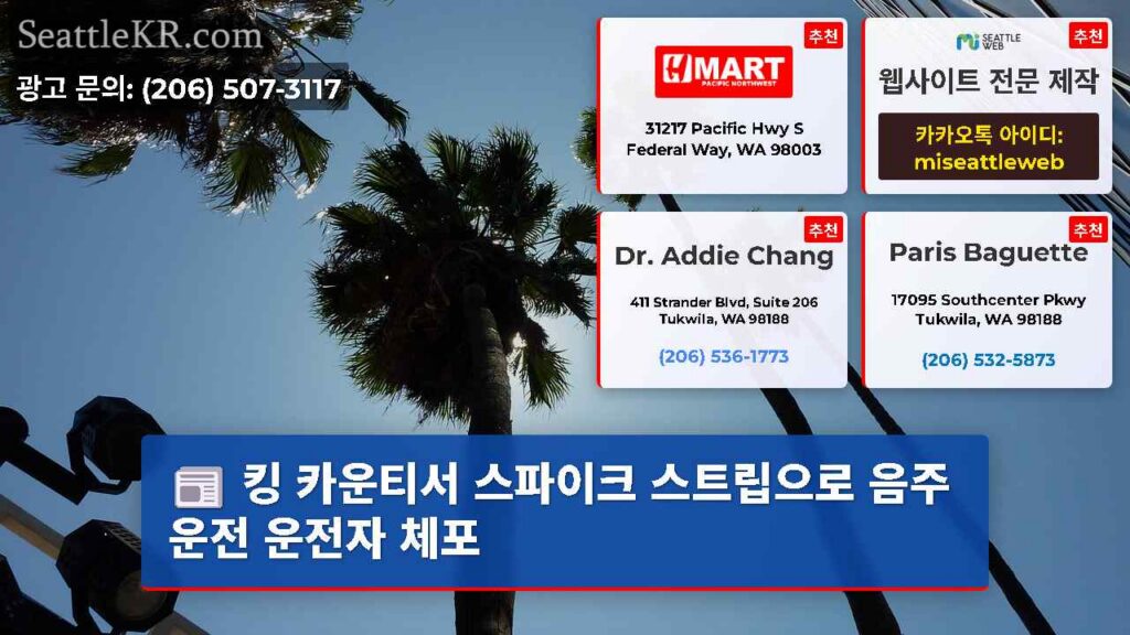 킹 카운티서 스파이크 스트립으로 음주운전 운전자 체포