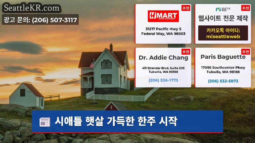 시애틀 햇살 가득한 한주 시작