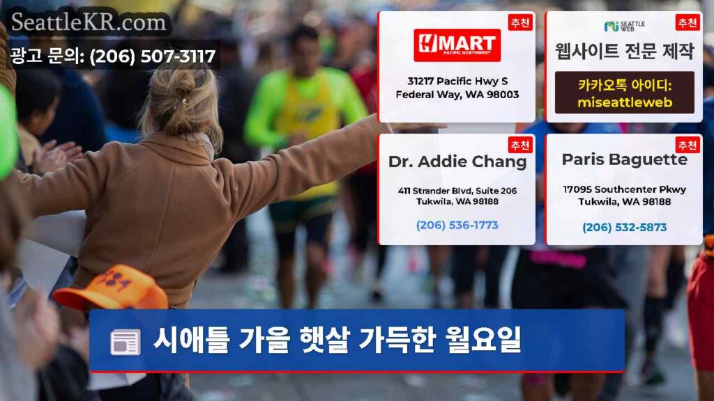 시애틀 가을 햇살 가득한 월요일
