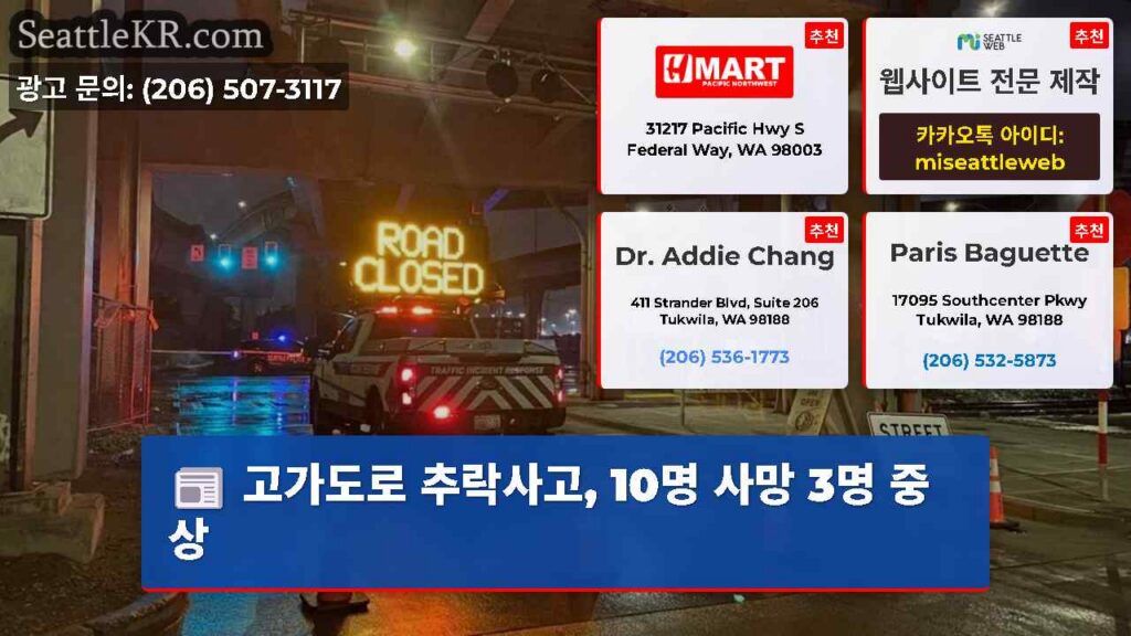 고가도로 추락사고, 10명 사망 3명 중상