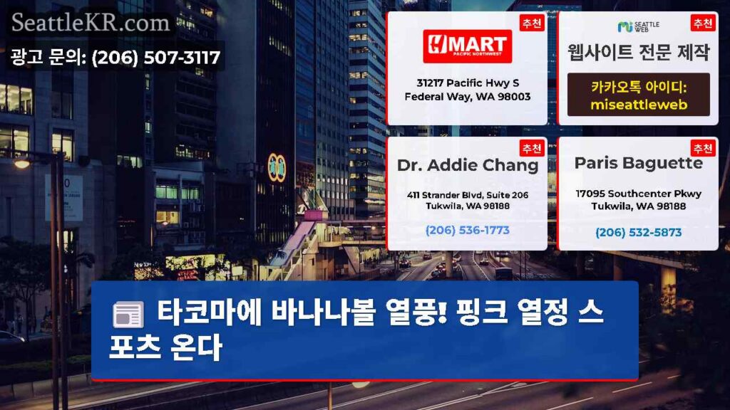 타코마에 바나나볼 열풍! 핑크 열정 스포츠 온다