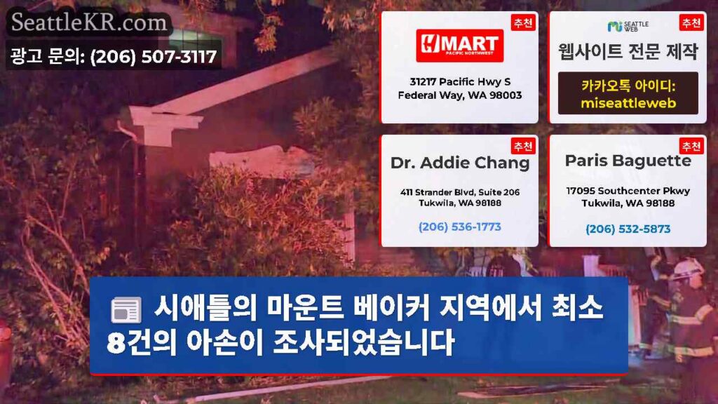 시애틀의 마운트 베이커 지역에서 최소 8건의 아손이 조사되었습니다