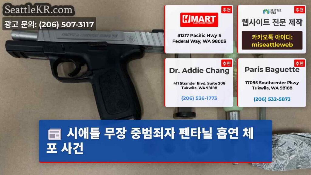 시애틀 무장 중범죄자 펜타닐 흡연 체포 사건