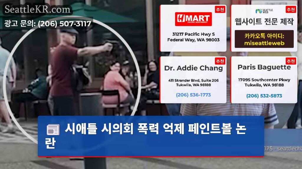 시애틀 시의회 폭력 억제 페인트볼 논란