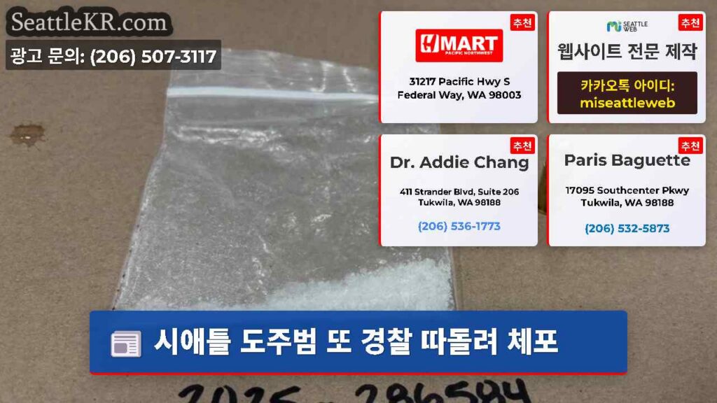 시애틀 도주범 또 경찰 따돌려 체포