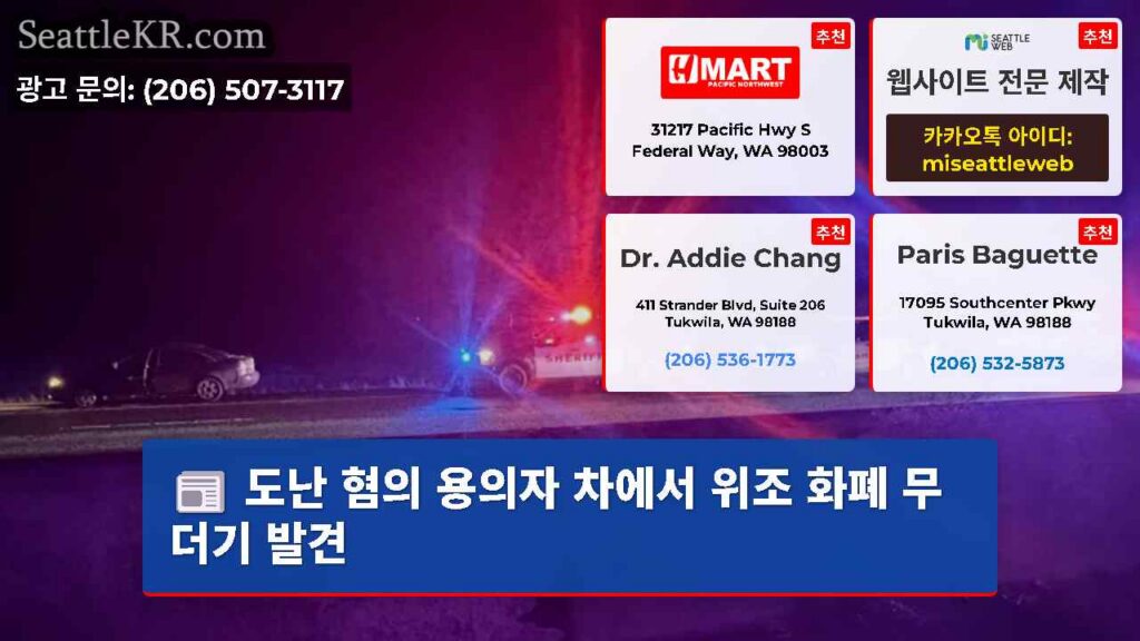 도난 혐의 용의자 차에서 위조 화폐 무더기 발견