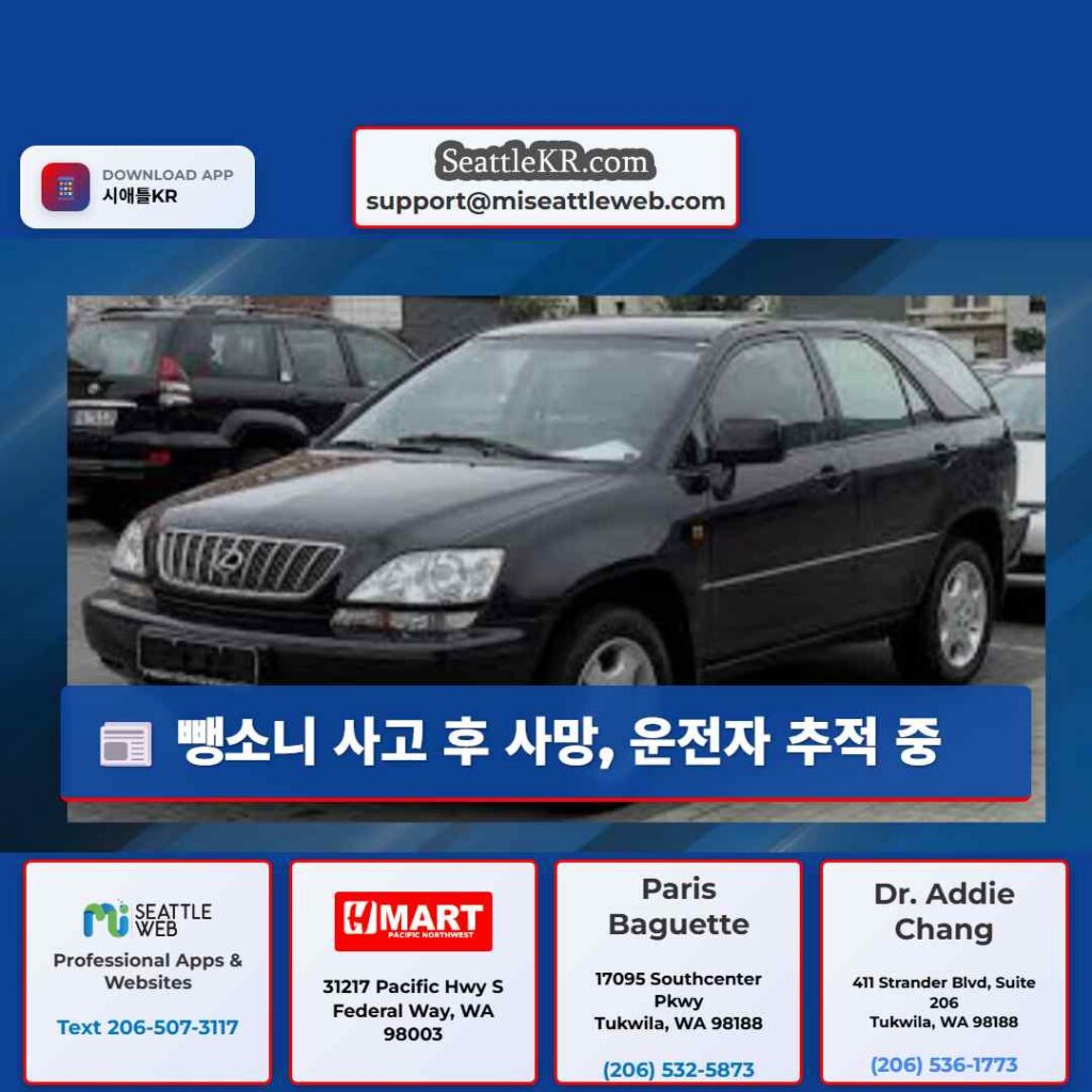 뺑소니 사고 후 사망, 운전자 추적 중