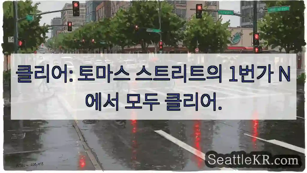 클리어: 토마스 스트리트의 1번가 N에서 모두 클리어.