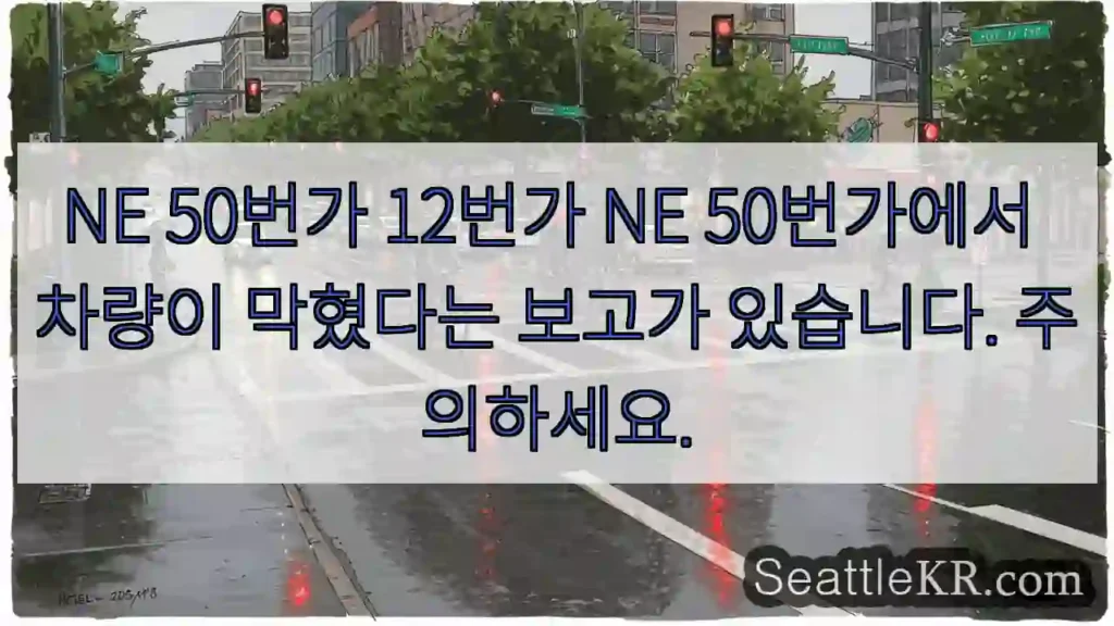 NE 50번가 12번가 NE 50번가에서 차량이 막혔다는 보고가 있습니다. 주의하세요.