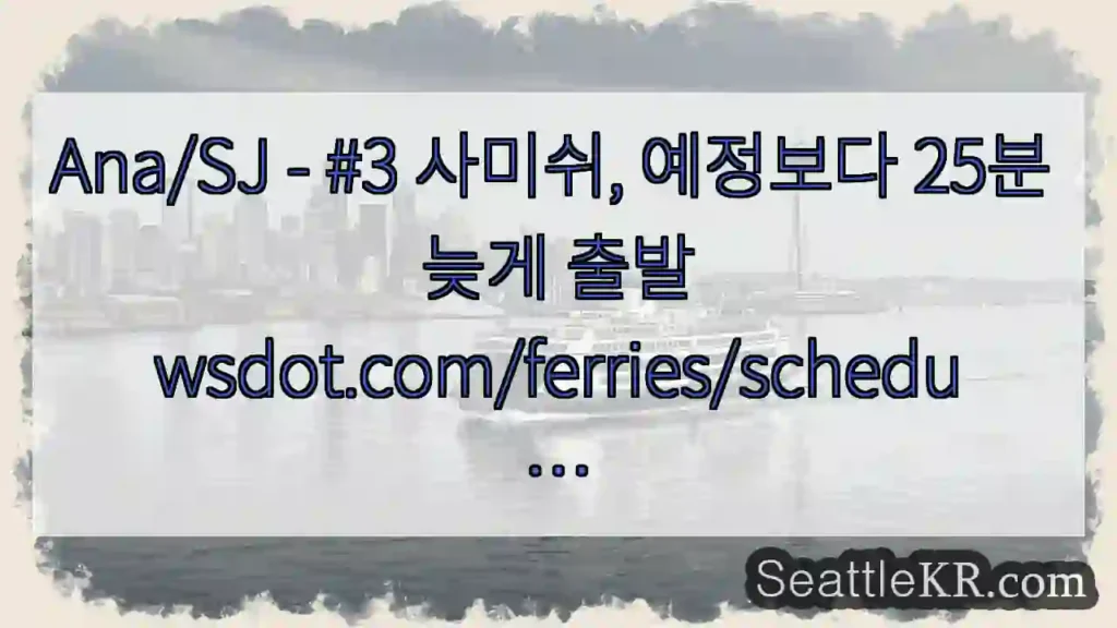 Ana/SJ - #3 사미쉬, 예정보다 25분 늦게
