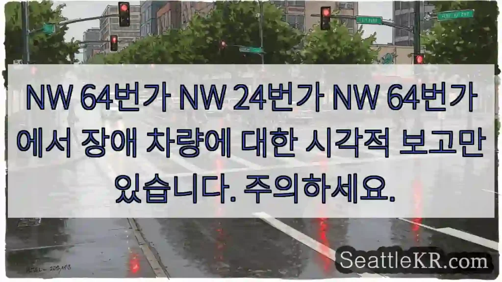 NW 64번가 NW 24번가 NW 64번가에서 장애 차량에 대한 시각적 보고만 있습니다.