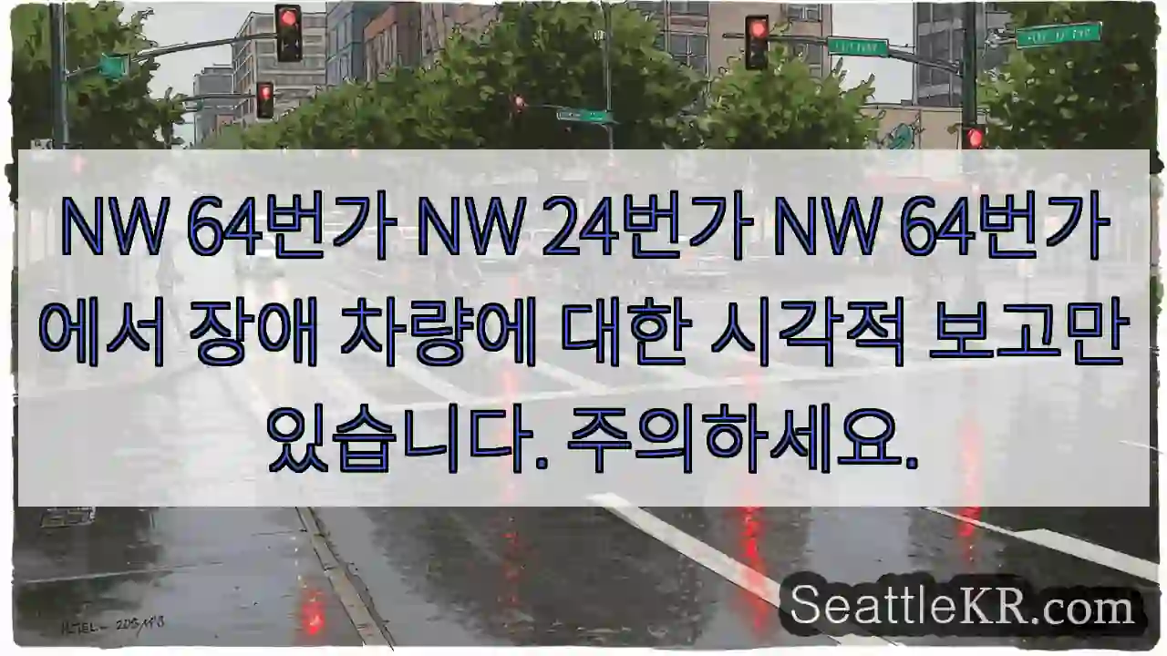 NW 64번가 NW 24번가 NW 64번가에서 장애 차량에 대한 시각적 보고만 있습니다.