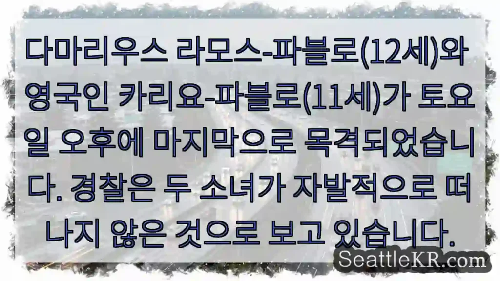 다마리우스 라모스-파블로(12세)와 영국인 카리요-파블로(11세)가 토요일 오후에