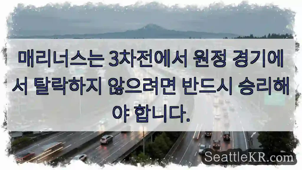 매리너스는 3차전에서 원정 경기에서 탈락하지 않으려면 반드시 승리해야 합니다.