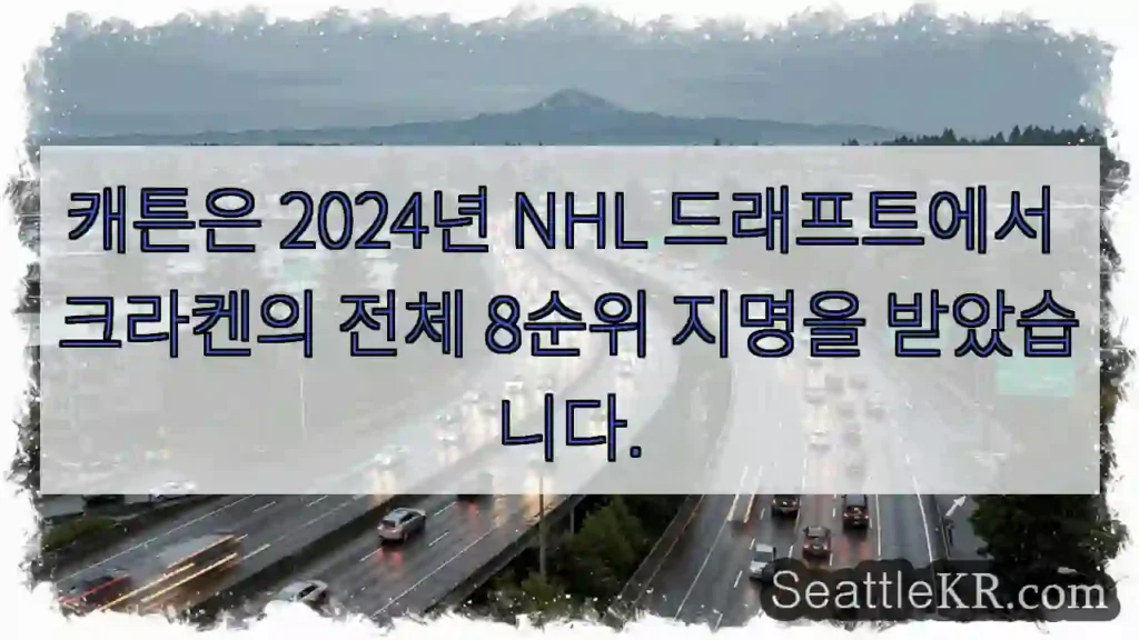 캐튼은 2024년 NHL 드래프트에서 크라켄의 전체 8순위 지명을 받았습니다.