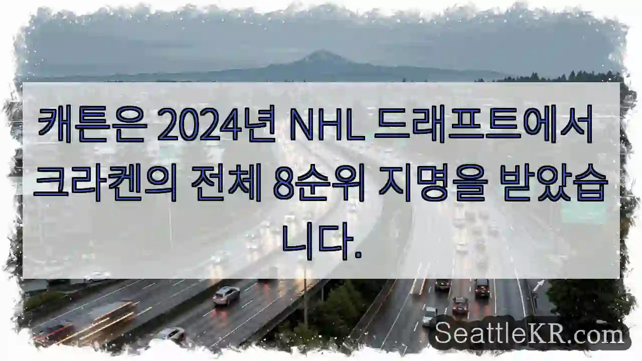 캐튼은 2024년 NHL 드래프트에서 크라켄의 전체 8순위 지명을 받았습니다.