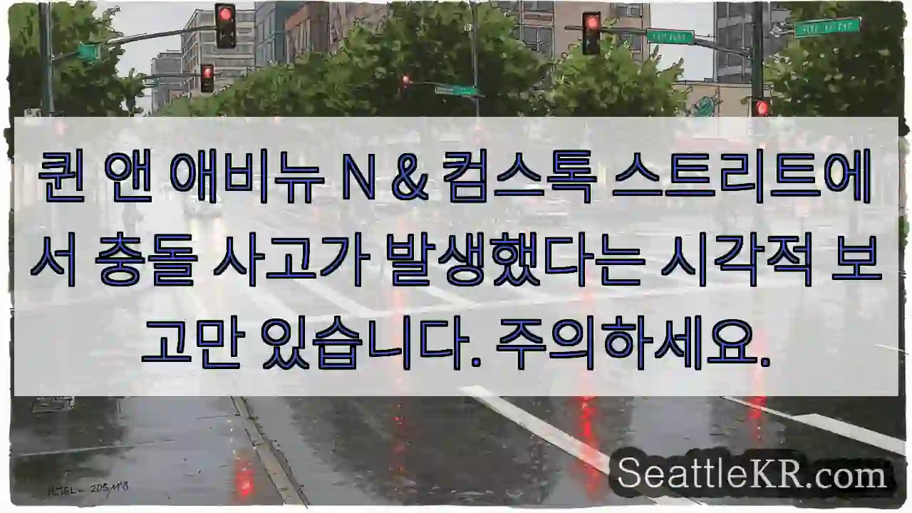 퀸 앤 애비뉴 N & 컴스톡 스트리트에서 충돌 사고가 발생했다는 시각적 보고만 있습니다.
