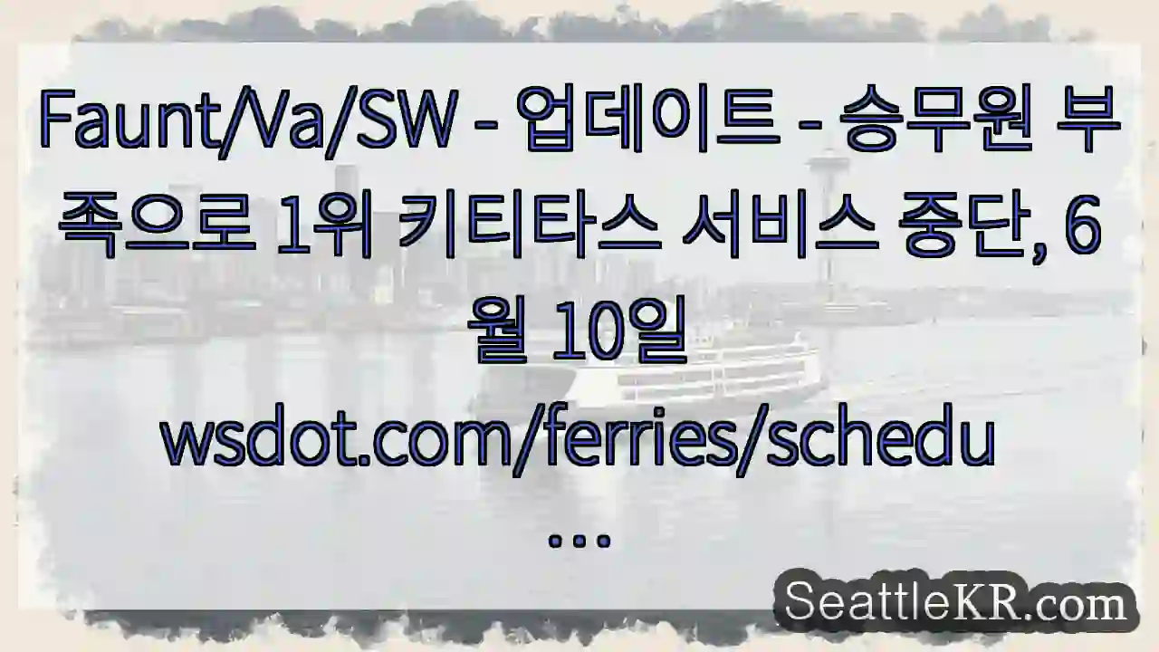 Faunt/Va/SW - 업데이트 - 승무원 부족으로 1위 키티타스 서비스 중단, 6월