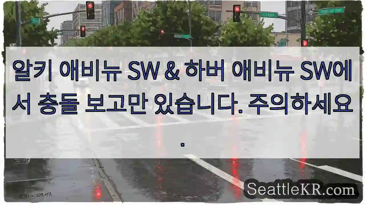 알키 애비뉴 SW & 하버 애비뉴 SW에서 충돌 보고만 있습니다. 주의하세요.