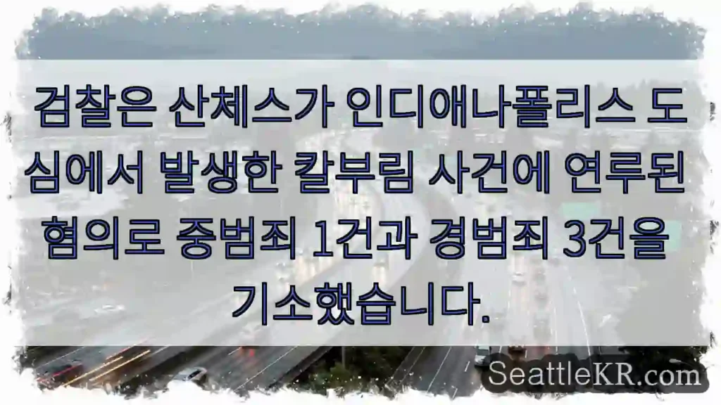 검찰은 산체스가 인디애나폴리스 도심에서 발생한 칼부림 사건에 연루된 혐의로 중범죄 1건과