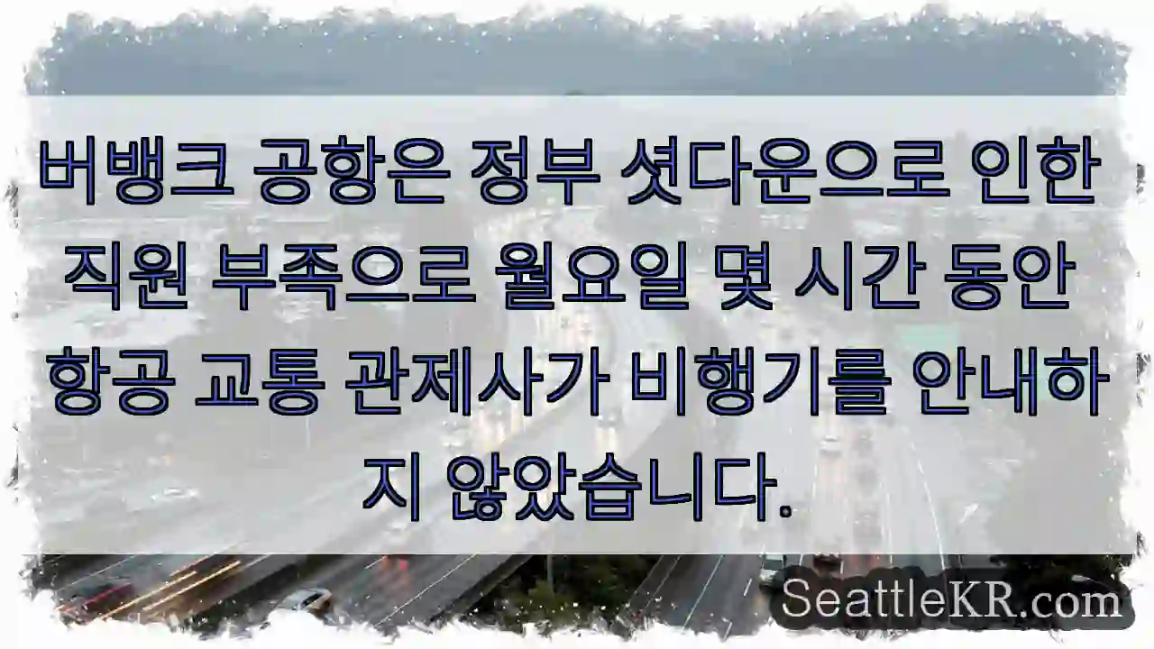 버뱅크 공항은 정부 셧다운으로 인한 직원 부족으로 월요일 몇 시간 동안 항공 교통