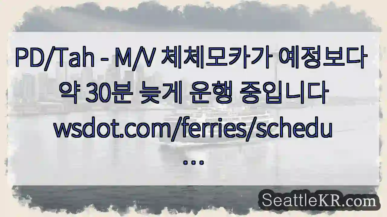 PD/Tah - M/V 체체모카가 예정보다 약 30분 늦게 운행