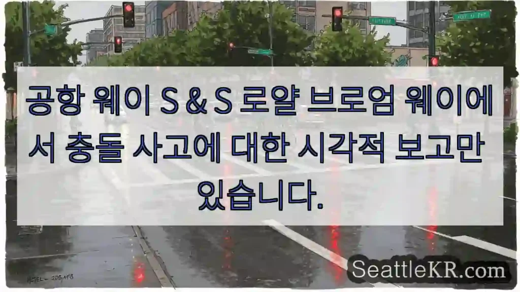 공항 웨이 S & S 로얄 브로엄 웨이에서 충돌 사고에 대한 시각적 보고만 있습니다.