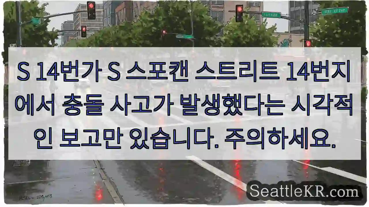 S 14번가 S 스포캔 스트리트 14번지에서 충돌 사고가 발생했다는 시각적인 보고만