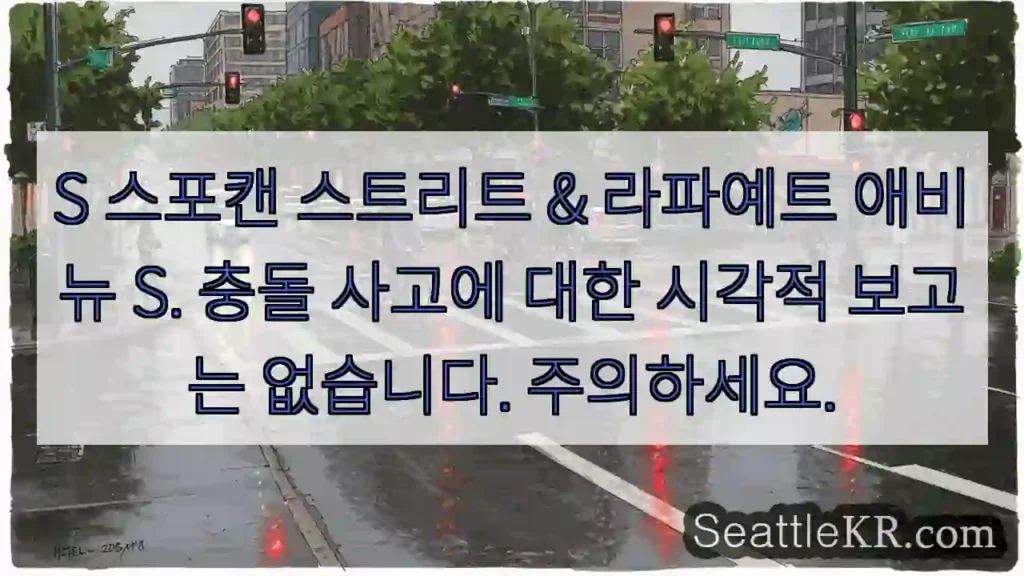 S 스포캔 스트리트 & 라파예트 애비뉴 S. 충돌 사고에 대한 시각적 보고는 없습니다.