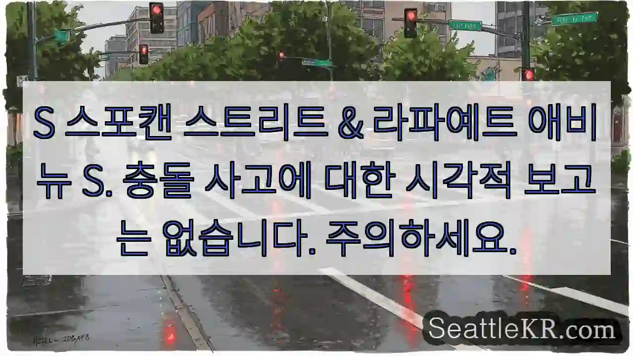 S 스포캔 스트리트 & 라파예트 애비뉴 S. 충돌 사고에 대한 시각적 보고는 없습니다.