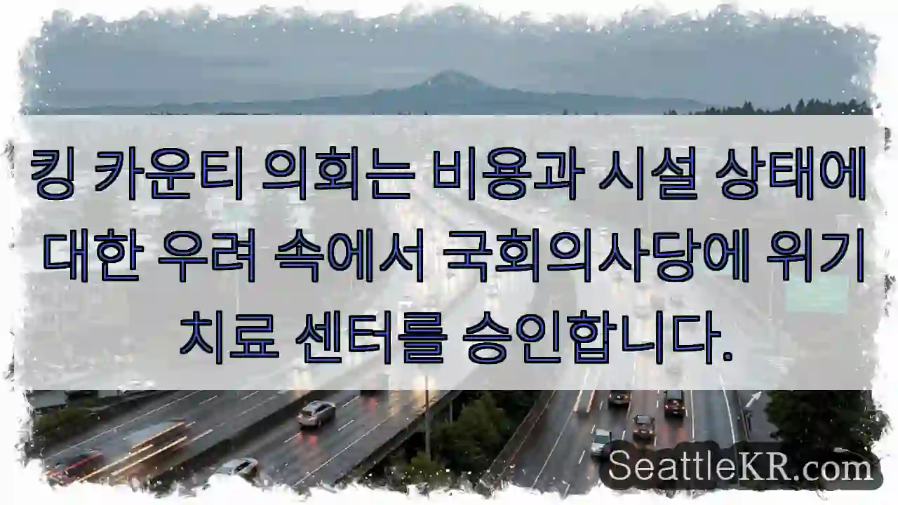 킹 카운티 의회는 비용과 시설 상태에 대한 우려 속에서 국회의사당에 위기 치료 센터를