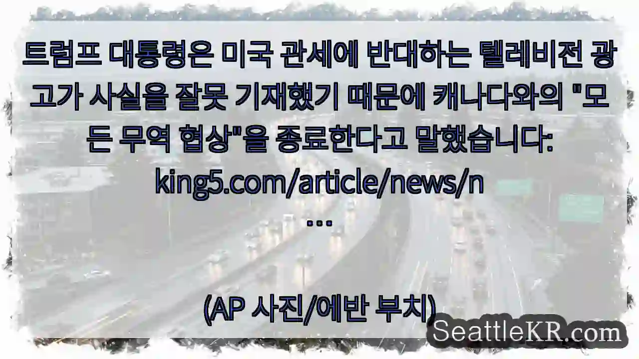 트럼프 대통령은 미국 관세에 반대하는 텔레비전 광고가 사실을 잘못 기재했기 때문에