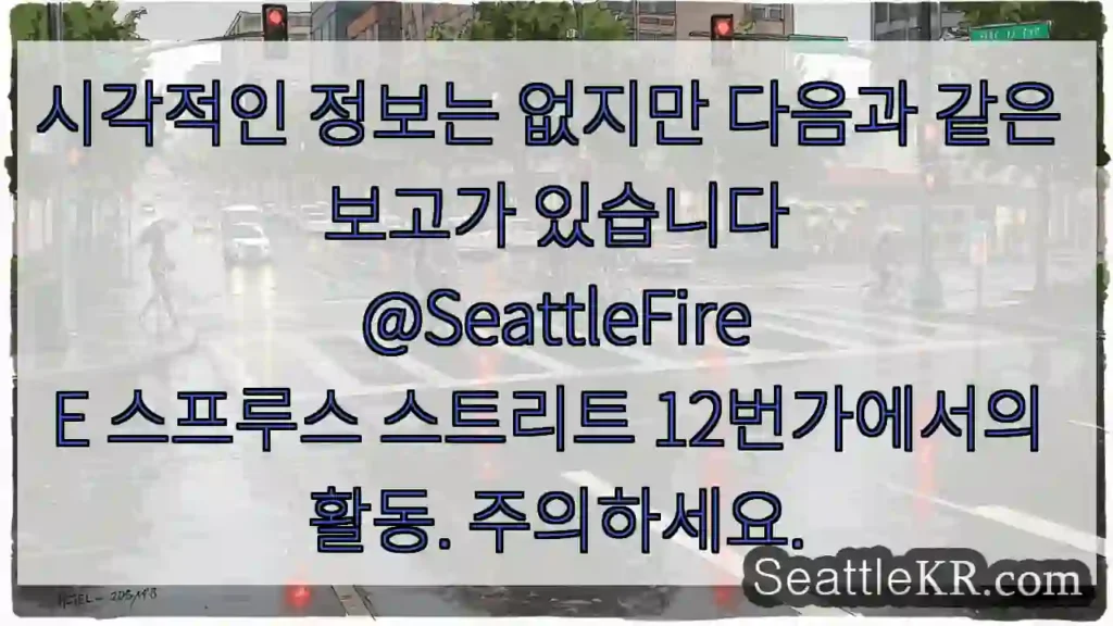 시각적인 정보는 없지만 다음과 같은 보고가 있습니다 @SeattleFire E 스프루스