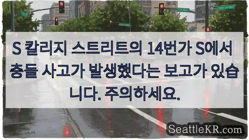 S 칼리지 스트리트의 14번가 S에서 충돌 사고가 발생했다는 보고가 있습니다. 주의하세요.