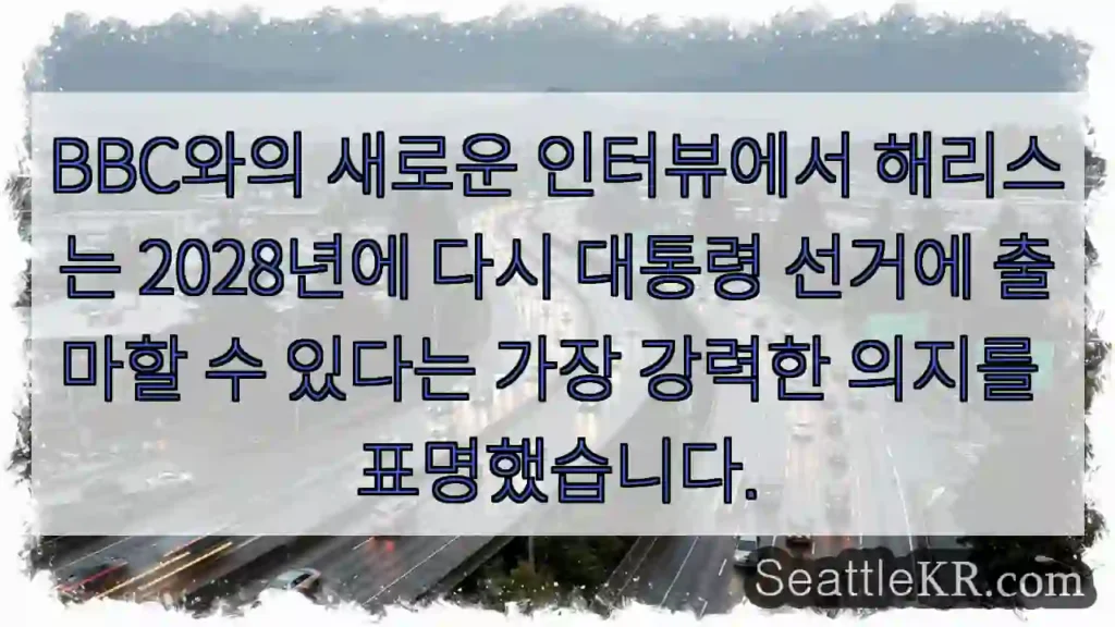 BBC와의 새로운 인터뷰에서 해리스는 2028년에 다시 대통령 선거에 출마할 수 있다는