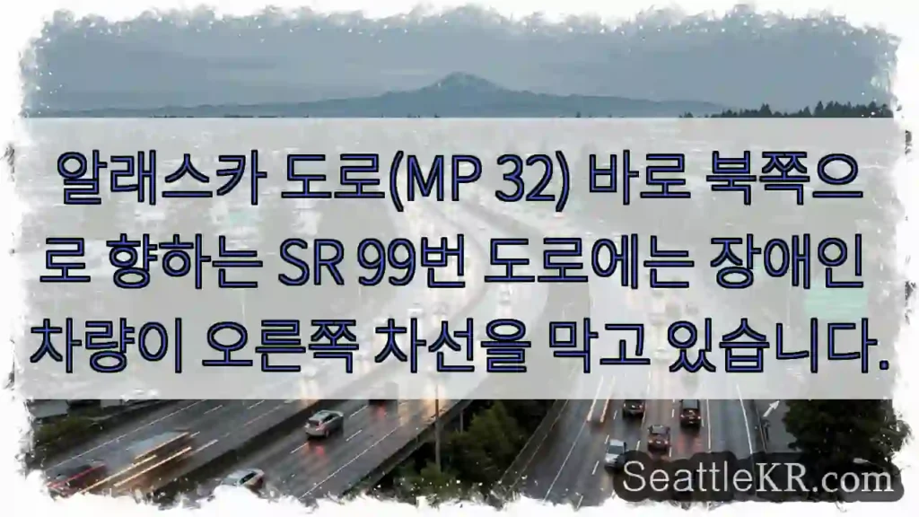 알래스카 도로(MP 32) 바로 북쪽으로 향하는 SR 99번 도로에는 장애인 차량이