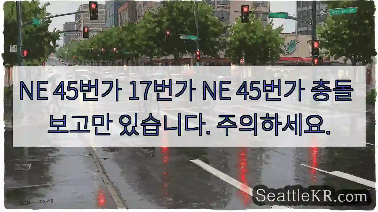 NE 45번가 17번가 NE 45번가 충돌 보고만 있습니다. 주의하세요.