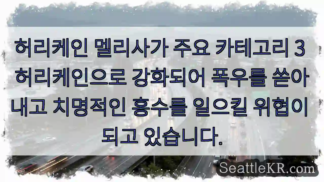 허리케인 멜리사가 주요 카테고리 3 허리케인으로 강화되어 폭우를 쏟아내고 치명적인 홍수를