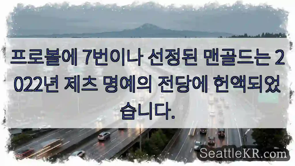 프로볼에 7번이나 선정된 맨골드는 2022년 제츠 명예의 전당에 헌액되었습니다.