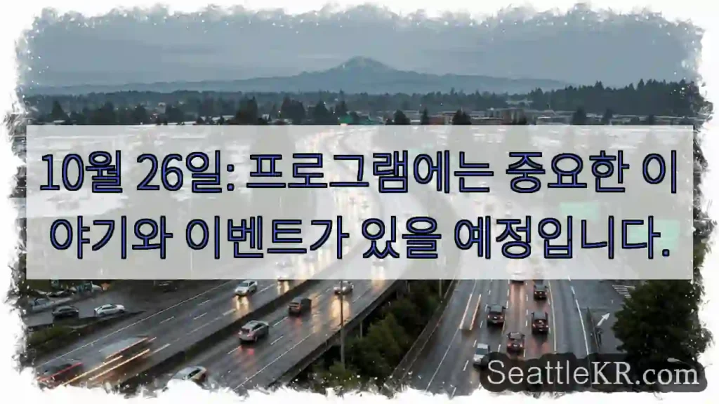 10월 26일: 프로그램에는 중요한 이야기와 이벤트가 있을 예정입니다.