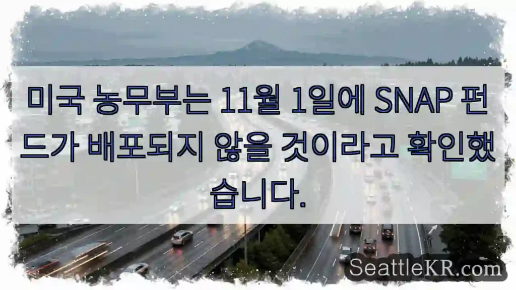 미국 농무부는 11월 1일에 SNAP 펀드가 배포되지 않을 것이라고 확인했습니다.