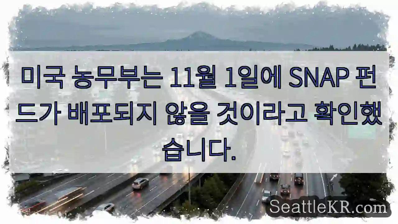 미국 농무부는 11월 1일에 SNAP 펀드가 배포되지 않을 것이라고 확인했습니다.