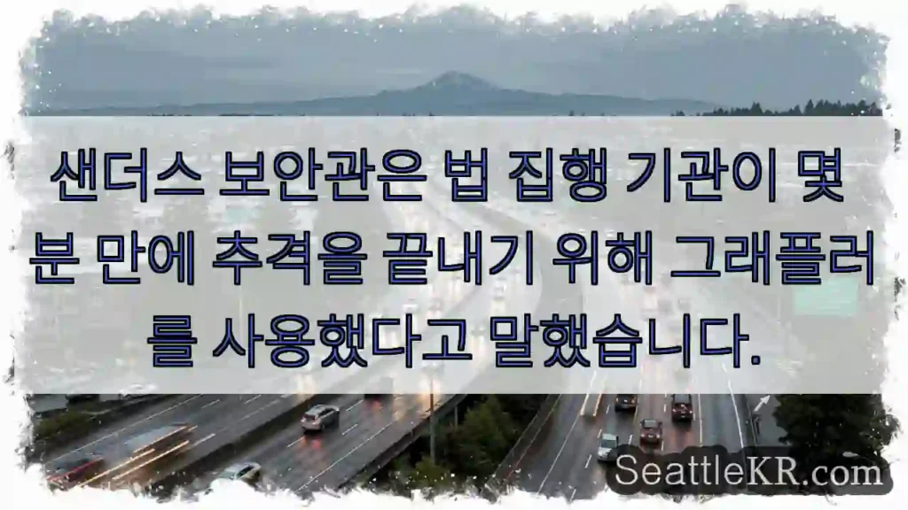 샌더스 보안관은 법 집행 기관이 몇 분 만에 추격을 끝내기 위해 그래플러를 사용했다고