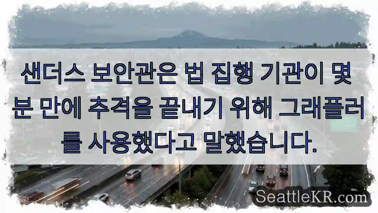 샌더스 보안관은 법 집행 기관이 몇 분 만에 추격을 끝내기 위해 그래플러를 사용했다고