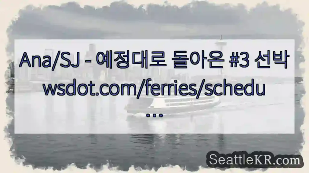 Ana/SJ - 예정대로 돌아온 #3 선박 wsdot.com/ferries/schedu …
