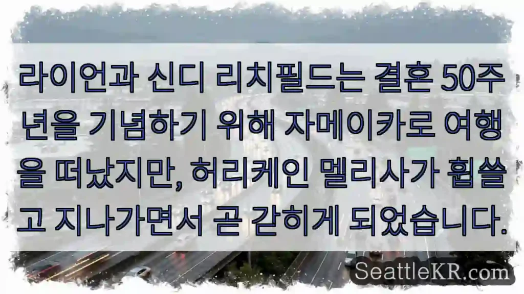 라이언과 신디 리치필드는 결혼 50주년을 기념하기 위해 자메이카로 여행을 떠났지만,