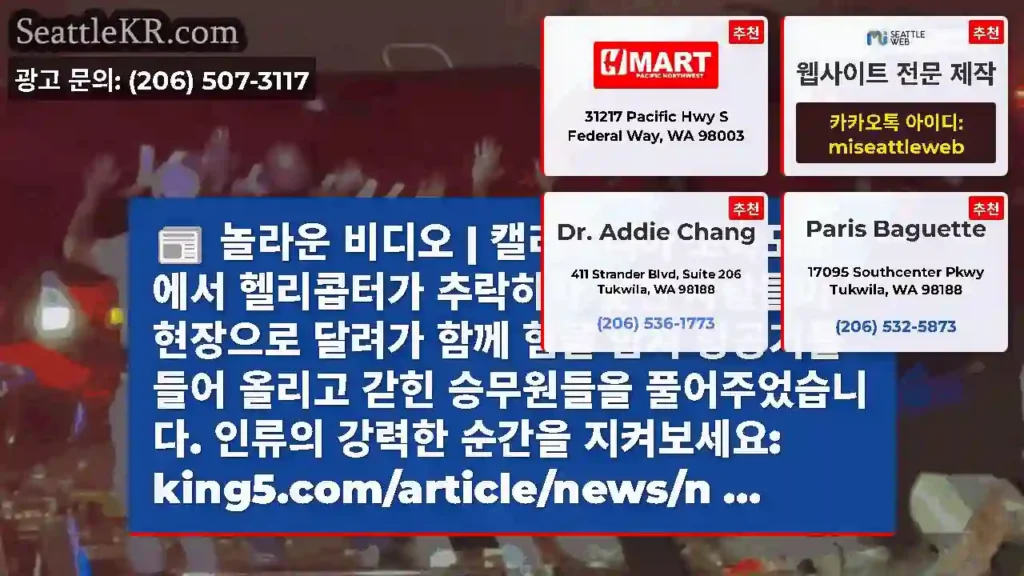 놀라운 비디오 | 캘리포니아 고속도로에서 헬리콥터가 추락하자 낯선 사람들이 현장으로